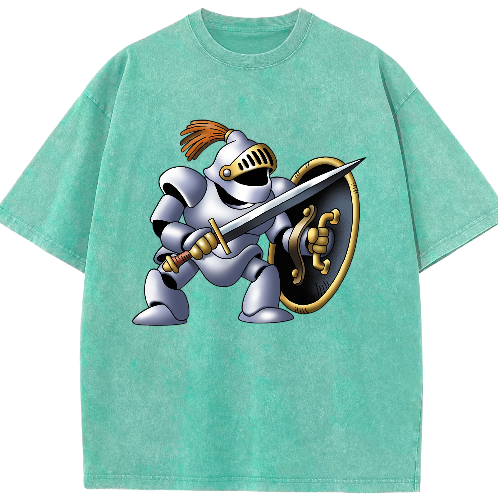 （画像用） ドラゴンクエスト Doragon Kuesuto Dragon Quest 綿100% ヴィンテージ風 半袖Tシャツ（フロントプリント）